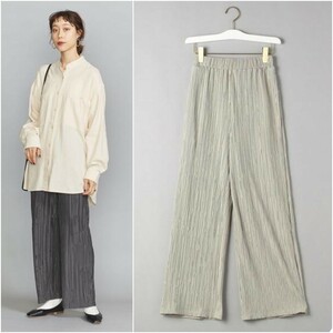 美品★BEAUTY&YOUTH UNITEDARROWS プリーツワイドパンツ 定価11,000円 グリーン 春 夏 ビューティー&ユース ユナイテッドアローズ