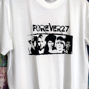 送込　FOREVER27　カート　ヘンドリックス　モリスン　27クラブ　半袖Tシャツ　白色　Mサイズ