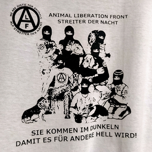 送込 ALF 動物解放戦線　Animal Liberation Front　半袖Tシャツ 白　Mサイズ