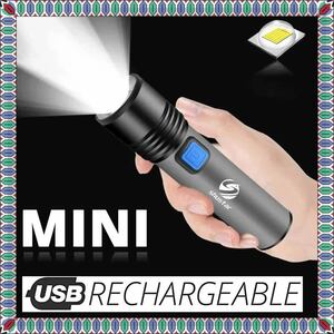 USB充電式LED懐中電灯1200内蔵リチウム電池防水キャンプライトズーム可能トーチS-211