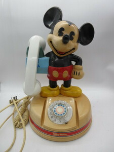 昭和55年製 レトロ 当時物【[ミッキーマウス電話機]神田通信工業 DK-641 Mickey Mouse ダイヤル式電話機】