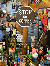 コーヒータイム　ストップ　プラスチックサイン ■ アメリカン雑貨 アメリカ雑貨 看板_画像2