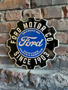 フォード　ジェニュインパーツ　ギアシェイプ　看板 ■ アメリカン雑貨 アメリカ雑貨