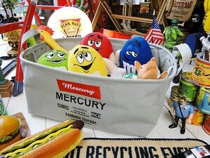 マーキュリー マーキュリー キャンバス　オーバルバケツ Sサイズ（グレー） ■ アメリカン雑貨 アメリカ雑貨 MERCURY 雑貨 ゴミ箱 収納