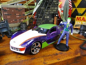 Jada DC comics Joker &2009 year Chevrolet Corvette stay n gray die-cast minicar # american miscellaneous goods 1/24 scale 