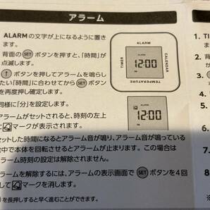 未使用品 カレンダー アラーム タイマー 温度計機能付き 多機能置時計 HINOKIYAの画像8