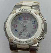 264-0355 CASIO Baby-G 腕時計 ラバーベルト ホワイト 稼働品_画像1