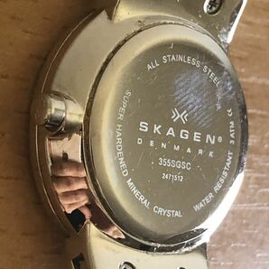 248-0216 SKAGEN スカーゲン レディース腕時計 金属ベルト クオーツ 355SGSC 電池切れ 動作未確認の画像4