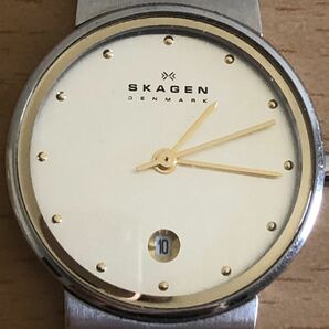 248-0216 SKAGEN スカーゲン レディース腕時計 金属ベルト クオーツ 355SGSC 電池切れ 動作未確認の画像1