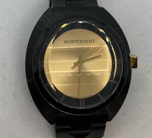 257-0435 INDEPENDENT 腕時計 金属ベルト ブラック 稼働品