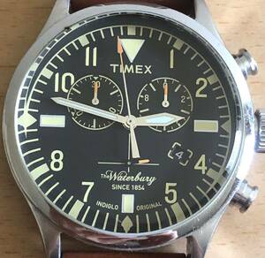 242-0409 TIMEX タイメックス メンズ腕時計　革ベルト クオーツ クロノグラフ WATERBURY ウォーターベリー TW2P84300 電池切れ　動作未確認