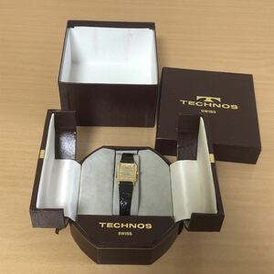 243-0157 TECHNOS テクノス　レディース腕時計　革ベルト　クオーツ　21006 稼働品