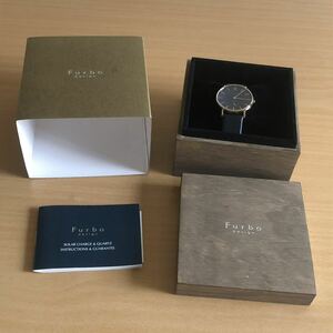 245-0221 Furbo design メンズ腕時計　革ベルト　クオーツ　ネイビー　F01 -PHVNV 電池切れ　動作未確認