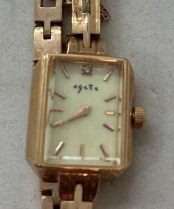 247-0081 agete 腕時計 金属ベルト ゴールド 電池切れ 動作未確認