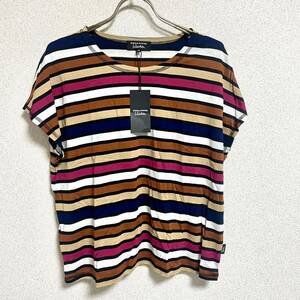 [ tag attaching as good as new / regular price ¥13,000] Sonia Rykiel Sonia Rykiel border cut and sewn T-shirt multicolor size 44 lady's M~L *BH