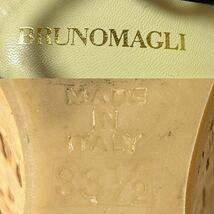 【美品】BRUNO MAGLI ブルーノマリ　ウェッジサンダル　エナメルサンダル　331/2 21.5cm ブラック　＊DH_画像9