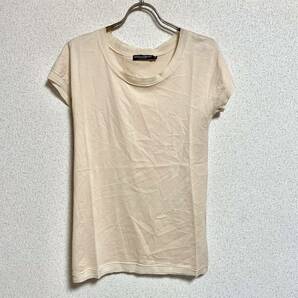 ドルチェアンドガッバーナ Dolce&Gabbana シルク混 半袖Tシャツ カットソー TEE ドルガバ ベージュ サイズ36 レディースS相当 ＊CTの画像1