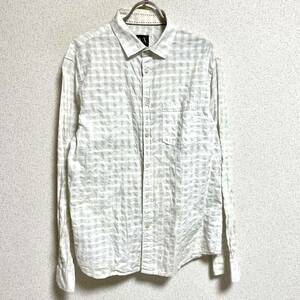 アルマーニエクスチェンジ A|X ARMANI EXCHANGE 長袖シャツ チェックシャツ ホワイト サイズL/G メンズL相当 ＊BH