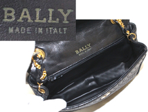 超美品 BALLY バリー キルティング レザー 斜め掛け ショルダー バッグ ブラック ゴールド金具 ポシェット ヴィンテージ ミニバッグ_画像9