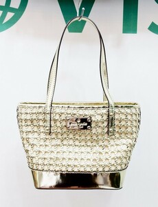 Kate Spade Kate Spade Tote Sag Emamel X Canvas Pxru3480 Gold KZ4608202721