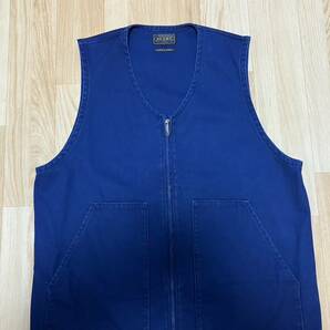 【BEAMS PLUS ビームスプラス】キャンバス地 ベスト VEST インディゴ INDIGO ワークベスト Lサイズの画像1