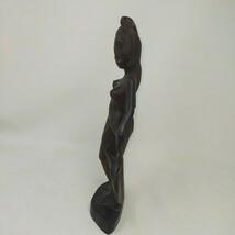 木彫 立像 彫刻 バリ島 BALI 裸婦 女性像 一刀彫 東洋インテリア 木製立像 お土産 古美術 玄関飾り 置物 オブジェ アンティーク 　 S_画像4