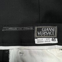 1990s Gianni Versace Trousers ジャンニ ヴェルサーチ ギャバジン ウール 毛 ブラック 黒 パンツ スラックス ヴィンテージ ビンテージ 80s_画像9