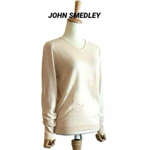 【JOHN SMEDLEY】 コットン ハイゲージ Vネックニット