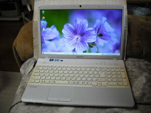 お得 SONY VAIO PCG-71B11N　Win10 Home 64bit　Intel Core i3-2310M 2.10GHz　8GB 640GB　15.6型　ホワイト系　Li-Office　AC付 ◇p1227◇