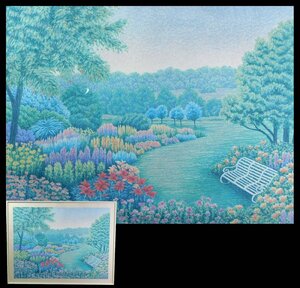 Scott Nellis スコット・ネリス Garden Vista 風景画 セリグラフ 額装 大型作品 保管品 w240191