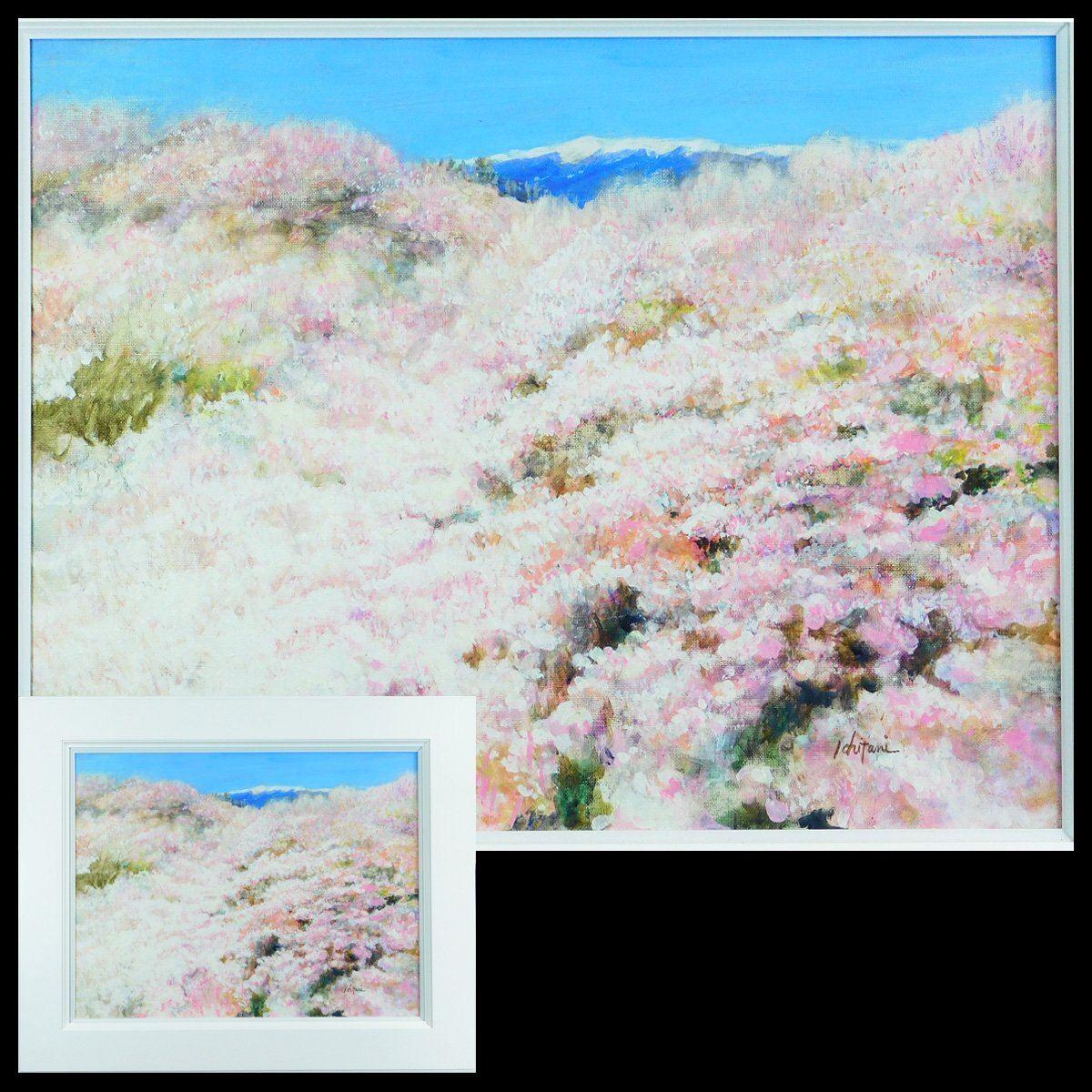 Takayoshi Ichitani Fleurs de cerisier à Takato Toile Peinture à l'huile P10 Encadrée Exposition solo Artiste actif à Yokohama ka240323, peinture, peinture à l'huile, Nature, Peinture de paysage