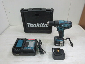 D689●マキタ■makita■18V■充電式ドライバドリル■XPH01■充電器付■充電池付（14.4Vx2個）■中古品