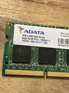 メモリ RAM ADATA 8GB DDR3L 1600 CL11 1.35v PCメモリ 動作確認済み