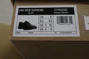 Supreme 22SS Supreme/Dr.Martens Spiderweb 3-eye shoe US10 28cm