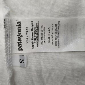 パタゴニア USA製 patagonia Eat Local イートローカル プリント 半袖Tシャツ 白 Sサイズ オーガニックコットン made in USAの画像4