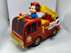 ディズニー ミッキーマウス マスダヤ 増田屋 消防車 ミニカー ゼンマイ DISNEY 日本製 MADE IN JAPAN 小傷汚れ有 ゼンマイ動作不良