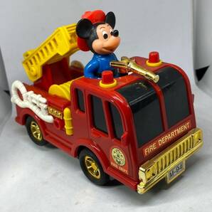 ディズニー ミッキーマウス マスダヤ 増田屋 消防車 ミニカー ゼンマイ DISNEY 日本製 MADE IN JAPAN 小傷汚れ有 ゼンマイ動作不良の画像4