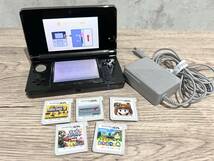 【ソフト動作未確認】3DS ブラック 本体&ソフトセット Nintendo 任天堂_画像1