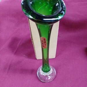 一輪挿し フラワーベース 花器 花瓶 ガラスの一輪挿し アンティーク 昭和レトロ ガラス 長期保管