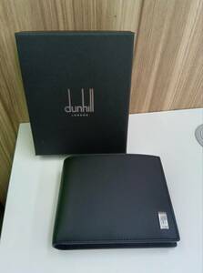 未使用　極美品　Dunhill　二つ折り財布　ダンヒル　サイフ　ブラック　ケース　カード付　◆4432 