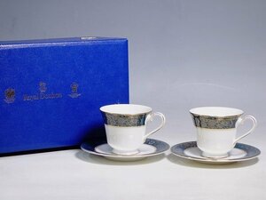 K03105【ROYAL DOULTON ロイヤルドルトン】CARLYLE カーライル コーヒー カップ＆ソーサー 2客 ペア セット 碗皿 共箱