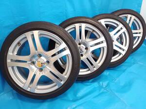 軽自動車サイズ【中古良品】 カールソン 16インチ 6j 4穴 inset+45 と 【中古】165/50r16 ダンロップ ルマンV 4本セット