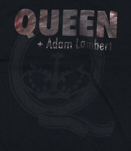 ST61クイーンQUEENアメリカ古着アダムランバートADAM LAMBERTバンドTシャツLロックTシャツTOURツアーTシャツ黒Tシャツ/オールド＆レトロ