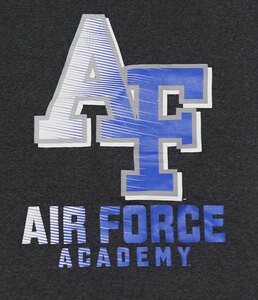 ST94チャンピオンCHAMPIONアメリカ古着ミリタリーTシャツAIR FORCE空軍ACADEMY士官学校カデットTシャツUSAFチャコールグレー系Sオールド