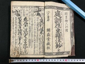 ｊ▼*　和本　庭訓往来精注鈔　全　頭書絵入訓読　錦森堂　古書　絵入り/N-E11