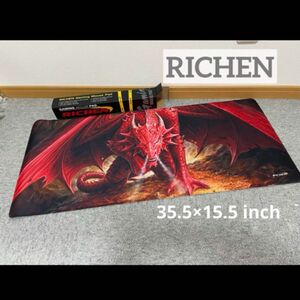 RICHEN 専門 大型 ゲーミング 大型マウス キーボード パッド 35.5×15.5 ビッグ 迫力 龍 ドラゴン りゅう 