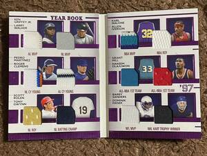 【12人メモラ&アイバーソン JSY No.】Griffey/Pedro/Gwynn/Iverson/Barry Sanders..etc 2023 Leaf History Book 1997 12X Patch(03/10)