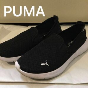 [プーマ] PUMA スニーカー 運動靴 フレックス リニュー スリップオン ブラック　23.5