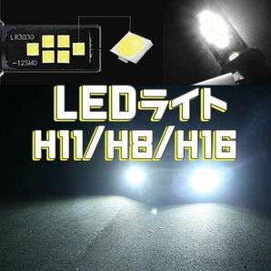 高品質 LED明るい フォグランプ ライトSMD12連発 6500K ホワイトH11 H16 H8 白 LEDバルブ cの画像1