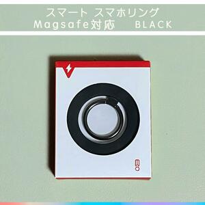 スマホリング MagSafe 磁石 マグネット バンカーリング ブラック